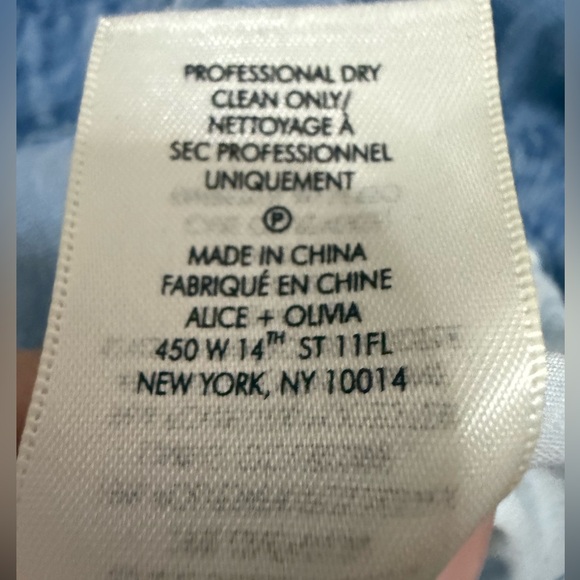 Alice + Olivia Linen Cristal Wide Leg Jumpsuit in Light Chambry - Picture 13 of 16